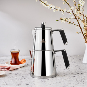 Karaca Powersteel 316+ Çelik İndüksiyon Tabanlı Blend Çaydanlık Takımı Medium görseli 1