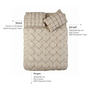 Karaca Home Çift Kişilik Camila Private Comfort Set/Uyku Seti Bej görseli 10
