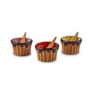 Karaca Cherry On Top 3'lü Kaşıklı Dondurma Kasesi görseli 6