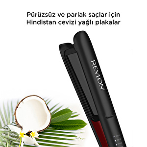 Revlon RVST2211PE Hindistan Cevizi Yağlı 25 MM Saç Düzleştirici Siyah görseli 3