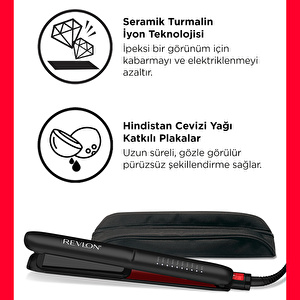 Revlon RVST2211PE Hindistan Cevizi Yağlı 25 MM Saç Düzleştirici Siyah görseli 5