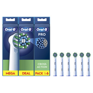 Oral B Pro Cross Action 6'lı Diş Fırçası Yedek Başlığı EB50 Beyaz görseli 1