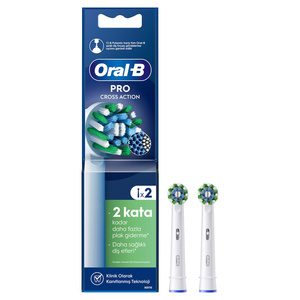 Oral B Pro Cross Action 2'li Diş Fırçası Yedek Başlığı EB50 Beyaz görseli 1