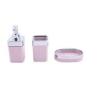 Karaca Home Pudra/Gümüş 5 Parça Kare Banyo Seti görseli 2