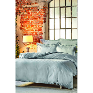 Karaca Home Mag Charm Bold Mavi Pamuk Saten Çift Kişilik Nevresim görseli 1