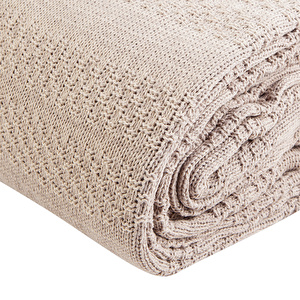 Karaca Home Charm Bold Bej Çift Kişilik Örgü Battaniye görseli 3