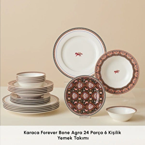 Karaca Forever Bone Agra 24 Parça 6 Kişilik Yemek Takımı görseli 4