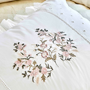 Karaca Home Garden Yeşil Çift Kişilik Nakışlı Nevresim Pike Set görseli 5