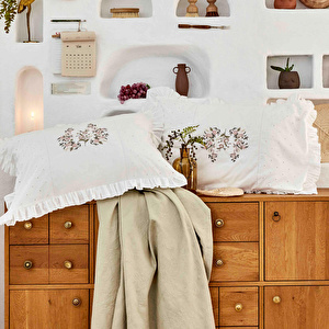 Karaca Home Garden Yeşil Çift Kişilik Nakışlı Nevresim Pike Set görseli 6
