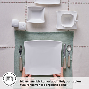 Karaca Forever Bone Perfect White 32 Parça 6 Kişilik Kahvaltı Takımı görseli 4
