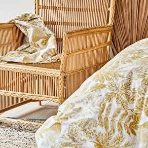 Karaca Home Leaf Hardal %100 Pamuk Çift Kişilik Nevresim Takımı görseli 5