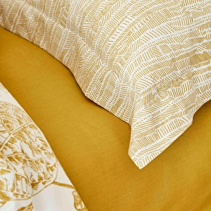 Karaca Home Leaf Hardal %100 Pamuk Çift Kişilik Nevresim Takımı görseli 7