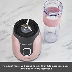 Karaca Blendfit Go Personal Kişisel Smoothie Blender Rosegold görseli 6