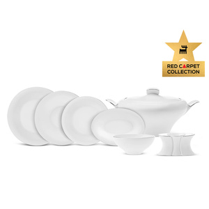 Karaca Red Carpet Collection Fine Pearl Extra Argento 62 Parça 12 Kişilik Yemek Takımı Platin görseli 1