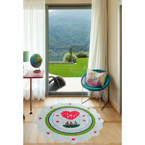 Karaca Circle Genç Heart Baskılı Halı 100x100cm görseli 1