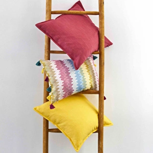 Karaca Home Mood Düz Sarı İç Dolgulu Kırlent 45x45cm görseli 2
