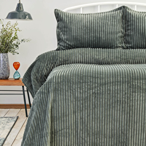 Karaca Home Joena Yeşil Çift Kişilik Soft Yatak Örtüsü görseli 2