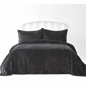 Karaca Home Joena Siyah Çift Kişilik Soft Yatak Örtüsü  görseli 3