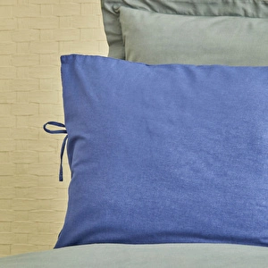 Karaca Home Basic Gri İndigo %100 Pamuk Çift Taraflı Çift Kişilik Nevresim Takımı görseli 4