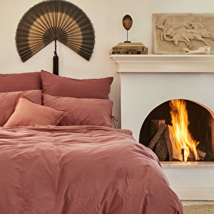 Karaca Home 4 Element Terracotta %100 Pamuk Tek Kişilik Nevresim Takımı Ateş görseli 2