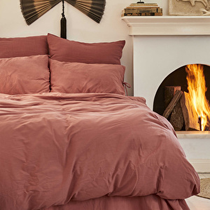 Karaca Home 4 Element Terracotta %100 Pamuk Tek Kişilik Nevresim Takımı Ateş görseli 3