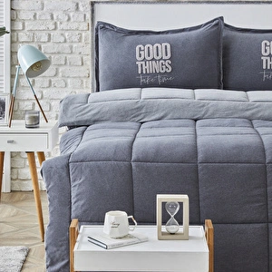 Karaca Home Softy Gri Tek Kişilik Cotton Comfort Uyku Seti görseli 2