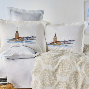 Karaca Home Boğaziçi Bej %100 Pamuk Çift Kişilik Nish Set görseli 4