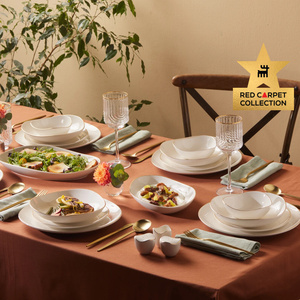 Karaca Red Carpet Collection Streamline Middle New Bone 56 Parça 12 Kişilik Yemek Takımı Gold