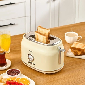 Karaca Retro 2 Dilim Kapasiteli Ekmek Kızartma Makinesi Krem görseli 12