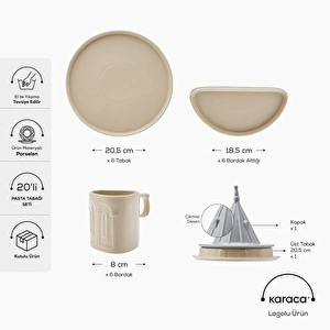 Karaca X İst Collection Galata Kulesi 20 Parça 6 Kişilik Pasta Takımı görseli 2