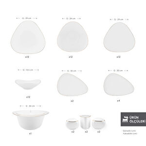 Karaca Red Carpet Collection Fine Pearl Tristan 62 Parça 12 Kişilik Yemek Takımı Gold