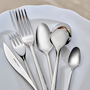 Karaca Elegance New Everest Platin 12 Kişilik 84 Parça Çatal Kaşık Bıçak Takımı görseli 4
