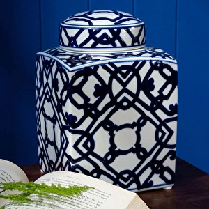 Karaca Home Blue White Dikdörtgen Küp 22 cm görseli 1