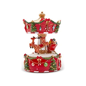 Karaca Home New Year Yılbaşı Carousel Müzikli Obje 15 cm görseli 4