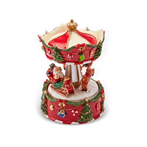Karaca Home New Year Yılbaşı Carousel Müzikli Obje 15 cm görseli 5