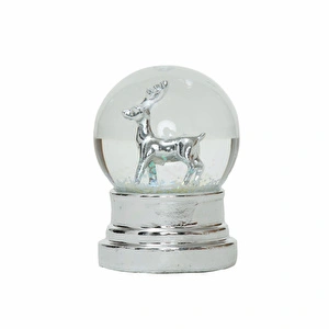 Karaca Home New Year Yılbaşı Reindeer Kar Küresi Gümüş görseli 4