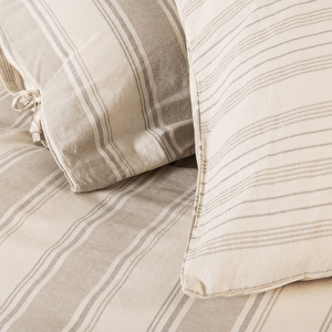 Karaca Home Naturel Line Jerardo Bej Armur Çift Kişilik Nevresim Takımı görseli 2