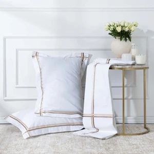 Karaca Home White Collection Valse Saten Percale Çift Kişilik Nevresim Takımı Şeritli Bej 