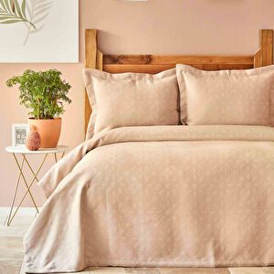 Karaca Home Back To Basic Koyu Pudra Çift Kişilik Yatak Örtüsü görseli 1