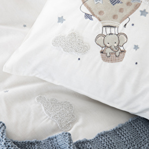 Karaca Home Elephant Sky Mavi %100 Pamuk Nakışlı Private Bebek Set görseli 2