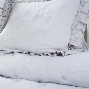 Karaca Home Royale Gri %100 Pamuk Müslin Nakışlı Private Bebek Yorgan Seti görseli 5