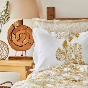 Karaca Home Leaf Hardal %100 Pamuk Çift Kişilik Nevresim Takımı görseli 3