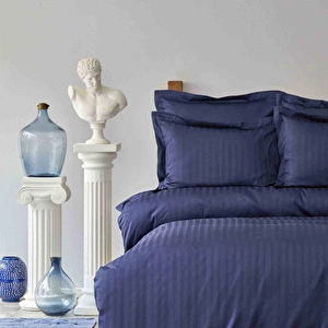 Karaca Home Charm Bold Lacivert %100 Pamuk Saten Çift Kişilik Nevresim Takımı görseli 2