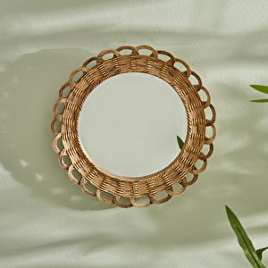 Karaca Home Melanie Hasır Görünümlü Duvar Aynası 20 Cm görseli 1