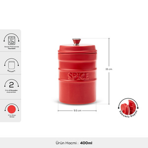 Karaca Andy Kırmızı Vakumlu Baharatlık 400 ml görseli 2