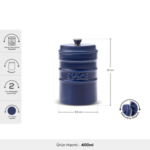 Karaca Andy Lacivert Vakumlu Baharatlık 400 ml görseli 2