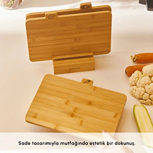 Karaca Triple 4 Parça Ayaklı Bambu Kesme Tahtası Seti görseli 5