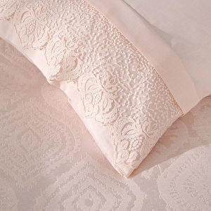 Karaca Home Aura Pudra Dantelli %100 Pamuk Private Çift Kişilik Pike Set görseli 3