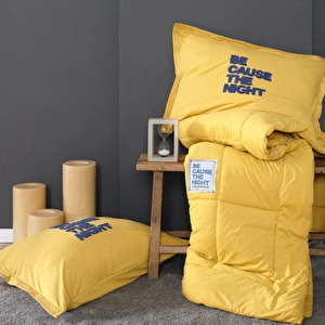 Karaca Home Motto Cotton Comfort Tek Kişilik Uyku Seti Hardal görseli 6