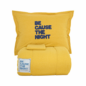 Karaca Home Motto Cotton Comfort Tek Kişilik Uyku Seti Hardal görseli 8